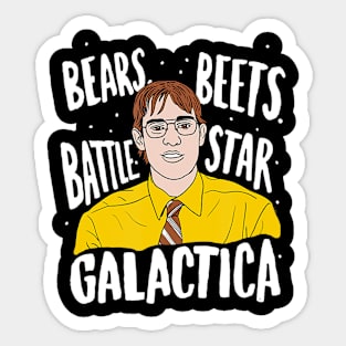 The Office Bears Beets Jim Color Illustration Sticker